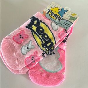 Peeps Pink and White Bunny Socks